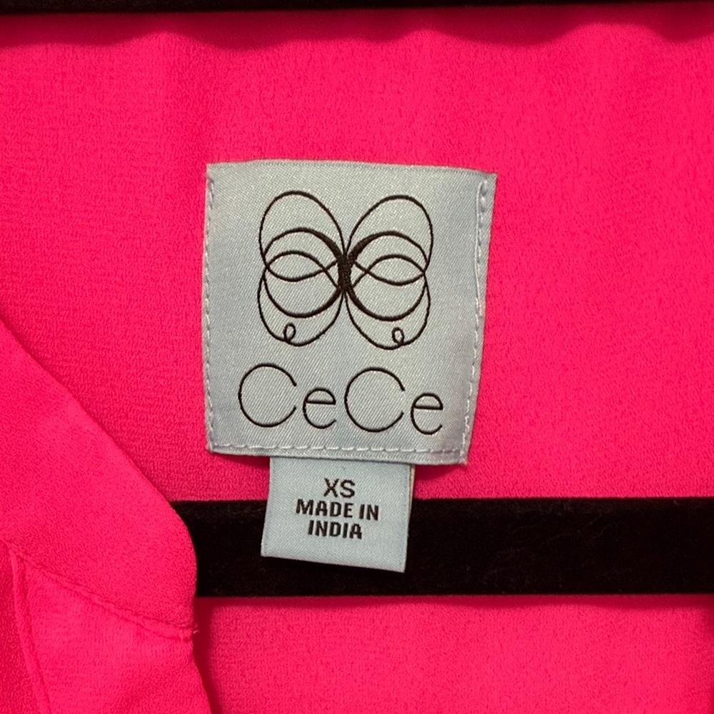 CeCe Hot Pink Long balloon Sleeve Dress - Picture 5 of 10